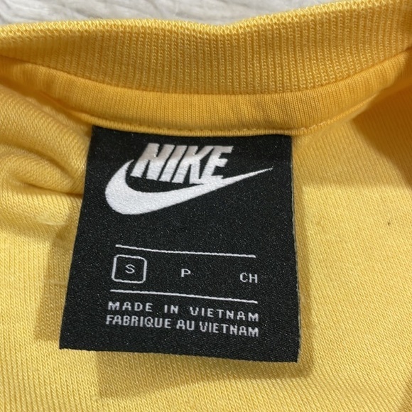 NIKE RETRO FEMME TERRY CROPPED Topaz Gold CREW SWEATSHIRT - Picture 3 of 10